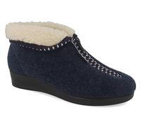 Fly Flot | Full Slipper Woman, Pantofole Donna con Cerniera, Tomaia in Vera Lana, Sottopiede Estraibile in Microfibra, Blu, 40