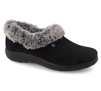Fly Flot | Full Slipper Woman, Pantofole Donna con Ecopelliccia, Ciabatta con Tomaia in Microfibra, Sottopiede Estraibile in Memory, Nero, 36