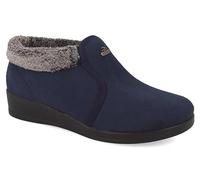 Fly Flot | Full Slipper Woman, Pantofole Donna Effetto Metallizato con Bordo in Ecopelliccia, Tomaia in Morbida Microfibra e Peluche, Sottopiede in Microfibra, Blu, 38