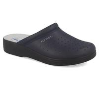 Fly Flot | Man Professional, Zoccoli Sanitari Uomo, Ciabatta con Tomaia in Pelle Forata e Sottopiede in Pelle Scamosciato, Blu, 41