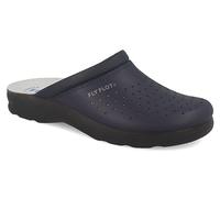 Fly Flot | Man Professional, Zoccoli Sanitari Uomo, Ciabatta con Tomaia in Pelle Forata, Sottopiede in Pelle Scamosciato, Blu, 45