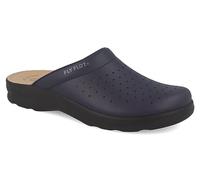 Fly Flot | Man Professional, Zoccoli Sanitari Uomo, Ciabatta con Tomaia in Pelle Forata, Sottopiede in Pelle Scamosciato, Blu, 42