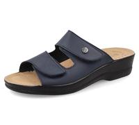 Fly Flot Montappone, Ciabatte Donna in Microfibra, Traspiranti, con Doppio Strappo Regolabile, Sottopiede in Pelle, Sandali, Blu, 39 EU