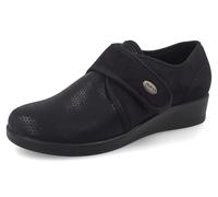 Fly Flot Pantofole Donna in Microfibra Elasticizzata e Traforata, Chiusura a Strappo Regolabile, Sottopiede in Memory Estraibile, Sandali a Ciabatta, Nero, 38 EU