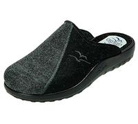 Fly Flot, Pantofole Uomo Invernali in Tessuto Feltro Grigio e Nero, Sottopiede Anatomico