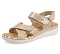 Fly Flot Sandali Donna Fasce con Cinturino a Strappo Regolabile, Sottopiede in Pelle Estraibile, Ciabatta, Beige, 40 EU