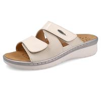 Fly Flot Sandali Donna in Microfibra con Fodera Traspirante, Strappo e Cinturino Regolabile, Sottopiede in Pelle Estraibile, Ciabatta, Avorio, 38 EU