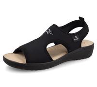 Fly Flot Sandalo Donna in Microfibra Stretch Elasticizzata, Sottopiede in Evopell, Ciabatte, Nero, 38 EU
