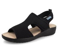 Fly Flot Sandalo Donna in Rete Elastica con Strappo Regolabile, Sottopiede in Evopell, Ciabatte, Nero, 38 EU