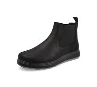 Fly Flot Scarpa Uomo in Pelle Idrorepellente con Inserto Elastico, Sottopiede Estraibile, Suola in Poliuretano Piumatec 4cm, Stivaletto, Nero, 42 EU