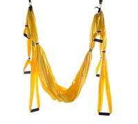FLY FLU Amaca per yoga aerea, amaca da yoga, non elastica, anti-gravità, altalena, amaca per yoga, fitness, yoga, yoga aereo, adatta per sviluppare la forza del core, 245 x 140 cm, giallo