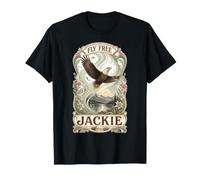 Fly Free Jackie Bald Eagle Memorial Flowers Bird Tribute Maglietta