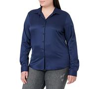 FLY HAWK Camicia Basic da Donna Manica Lunga - Camicetta Casual Blusa Chiusura Bottoni Slim Fit Formale Elegante in Fibra bambù - Camicia Shirt Ideale per Ufficio/Lavoro/Colloquio (Navy, EU50)