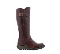 FLY London MOL 2 Donna Pelle Zip Al Ginocchio Stivali con Zeppa
