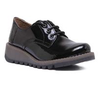 Fly London Simb K Fly Scarpe Stringate Unisex Trainer In Nero Patente UK 1 - 13
