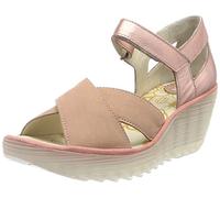 Fly London Women's Yent365fly Wedge Sandal, Pink Blush Gold, 37 EU