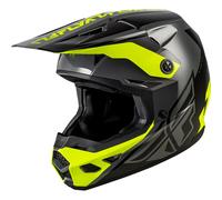 Fly Racing Kinetic Crest, casco da motocross L female Nero/Grigio Scuro/Giallo Fluo