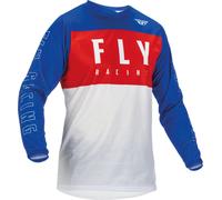 Fly Racing F-16 Maglia Motocross, bianco-rosso-blu, taglia 2XL per maschi