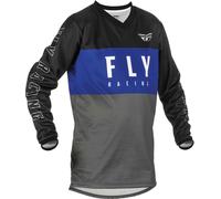Fly Racing F-16 Maglia Motocross Giovanile, nero-grigio-blu, taglia S