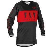 Fly Racing F-16 Maglia Motocross Giovanile, nero-rosso, taglia M