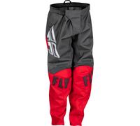 Fly Racing F-16 Pantaloni da motocross per ragazzi, grigio-rosso, taglia XS per maschi