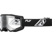 Occhiali da motocross Fly Racing Focus nero-bianco II in plexiglass trasparente