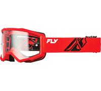 FLY Racing Maschera Focus Rosso/Nero - Lente Trasparente, nero-rosso