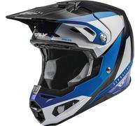 FLY Racing Formula Carbon Prime Casco Motocross, nero-bianco-blu, taglia XL per maschi
