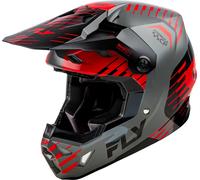 Fly Racing Formula CP Slice, casco da motocross S female Grigio/Rosso/Nero