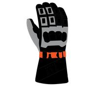 Fly Racing Glacier Guanti 2XL Nero/Grigio/Arancione