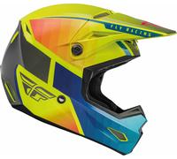 Fly Racing Kinetic Drift Casco Motocross, blu-giallo, taglia M per maschi
