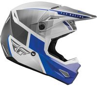 Fly Racing Kinetic Drift Casco Motocross, grigio-bianco-blu, taglia XS per maschi