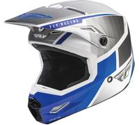 Fly Racing Kinetic Drift, croce casco S male Bianco/Grigio/Blu