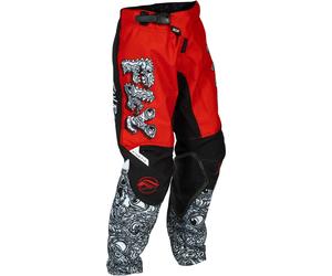 FLY Racing Kinetic Mutant Youth Pantaloni - Rosso/Bianco/Nero, bianco
