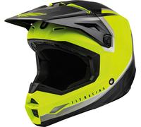 Fly Racing Kinetic Vision, casco a croce XXL male Giallo Fluo/Nero/Grigio
