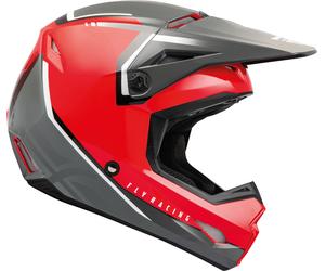 Fly Racing Kinetic Vision Youth Casco Motocross, grigio-argento, taglia L