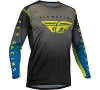 Fly Racing Lite 2023 Maglia Motocross, grigio-blu-giallo, taglia S per maschi