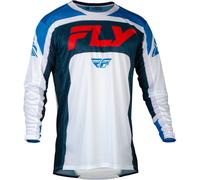 Fly Racing Lite 2024 Maglia Motocross, bianco-rosso-blu, taglia XL
