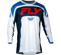 Fly Racing Lite S24, maglia M male Bianco/Blu Scuro/Blu/Rosso