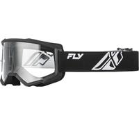 FLY Racing Maschera di messa a fuoco nera/bianca - lente trasparente, nero-bianco