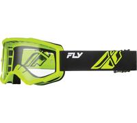 FLY Racing Maschera Focus Nera/Hi-Vis - Lente Trasparente, nero-giallo
