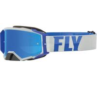 Fly Racing Zone Pro Occhiali da motocross, bianco-blu per maschi