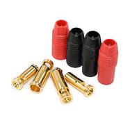 FLY RC 2 Coppie Connettore Caricabatterie Anti-Spark Bullet Oro AS150 7mm Maschio e Femmina per S1000 e Altro [1 Paio Rosso + 1 Paio Nero] (AS150)
