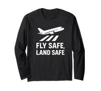 Fly Safe, Land Safe | Regalo per la Giornata Internazionale della Sicurezza Aerea Maglia a Manica