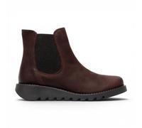 Stivali da Donna Fly Salv Chelsea in Pelle Scamosciata Bordeaux con Zeppa alla Caviglia