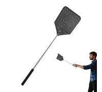 Fly Svatter - Zapper per Búg retrattile con manico in acciaio inossidabile | Strumento di catcher di insetti in pelle per casa, campeggio, pesca e uso di classe