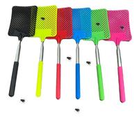 Fly Swatter, 6 scacciamosche estraibili, scacciamosche per zanzare, spacciamosche per mosche, zanzare e insetti, rosso/arancione/giallo/rosa/viola/nero