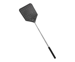 Fly Swatter, Retractable Fly Catcher, 23.03 x 4.21 pollici, Handheld Zapper, Steel Handle Grip, Lightweight Portable Design, Black Color, for Indoor Outdoor Home Kitchen Camping Fishing Classroom