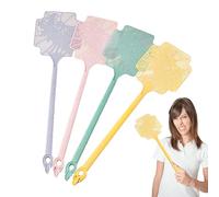 Fly Swatters - Long Handle Fly Swatters, Manual For Indoor & Outdoor Use | Flexible Heavy-Duty Flyswatter Set For Home, Garden & Camping | Multi-Colour 4 Piece Kit