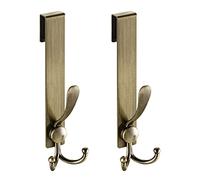 Flybath 2 Pezzi Ganci per Porta Doccia Vetro Acciaio Inossidabile 304 Retrò Gancio Appendiabiti Antico Ganci Estesi per Asciugamani Accappatoio da Bagno, Bronzo Spazzolato